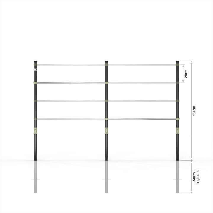 EXIT TOYS Höhenverstellbare Edelstahl Doppel-Reckstange Ivy